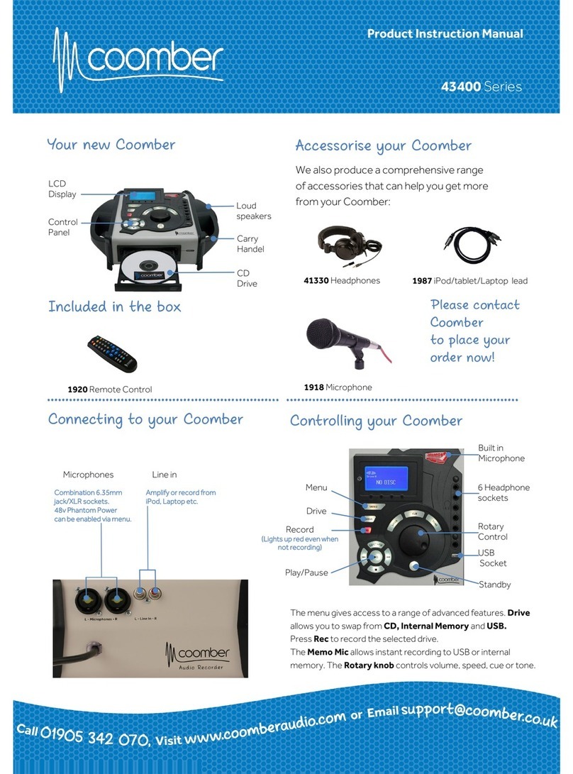 Coomber 43400 Series User manual