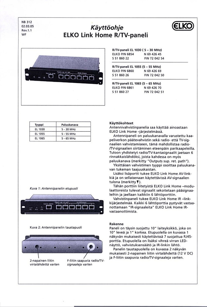 Elko el 1030 User instruction