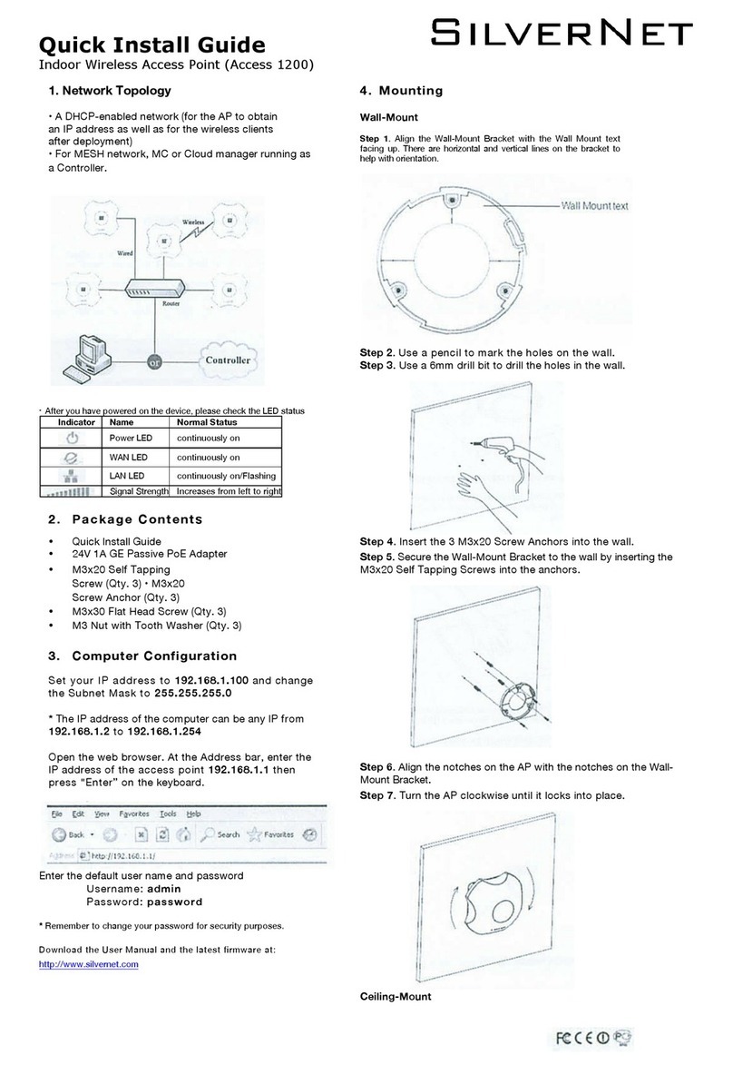 SilverNet Access 1200 Quick install guide