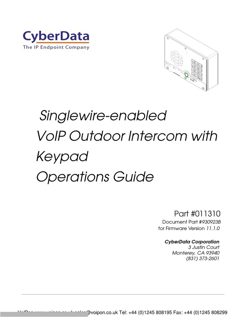CyberData 11310 Operation guide