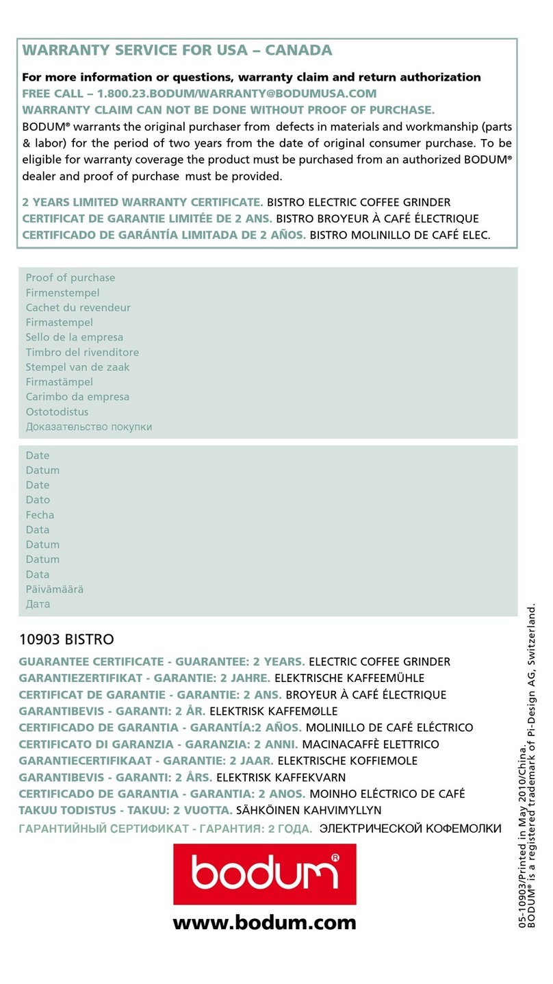 Bodum BISTRO 10903 Instructions for use