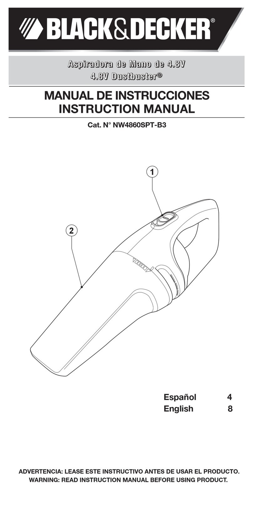 Black & Decker Dustbuster NW4860SPT-B3 instruction manual