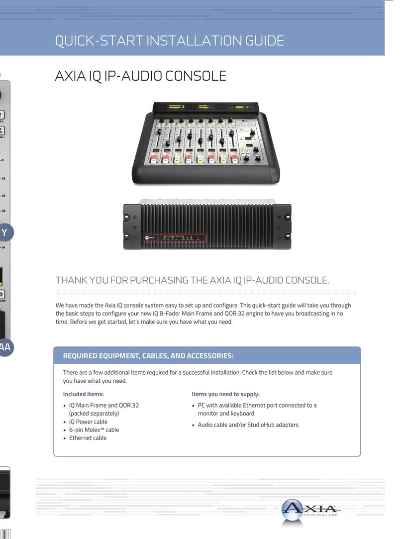 Axia iQ Quick start installation guide