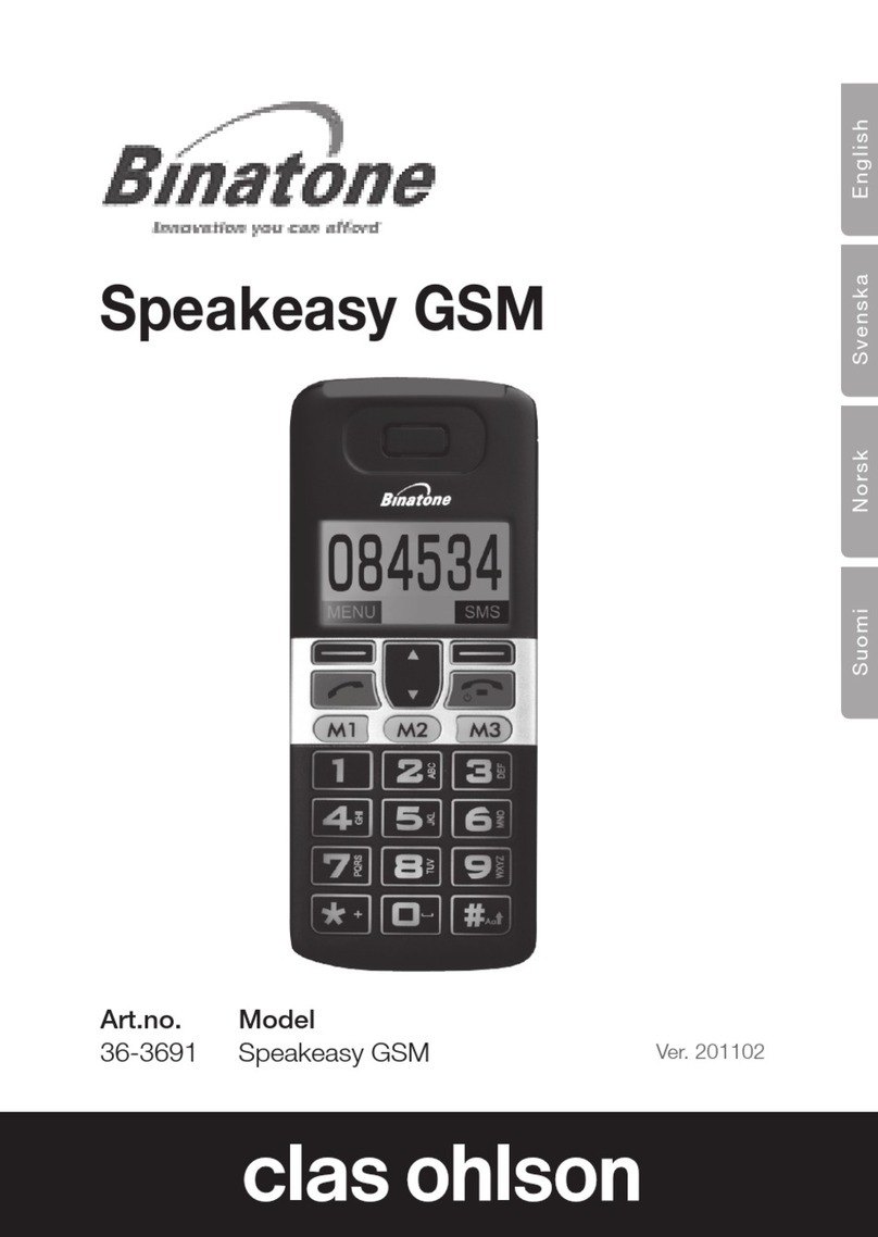 Binatone Speakeasy GSM User manual Binatone Speakeasy GSM User manual