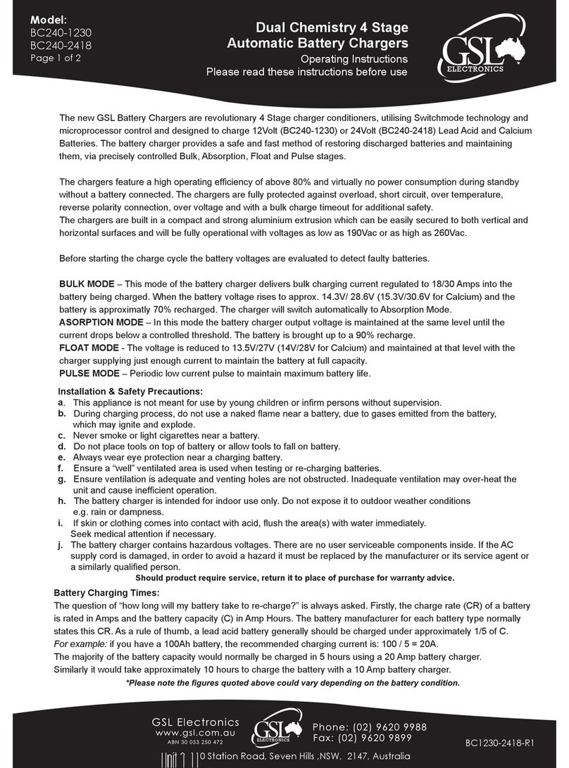 GSL electronics BC240-1230 operating instructions