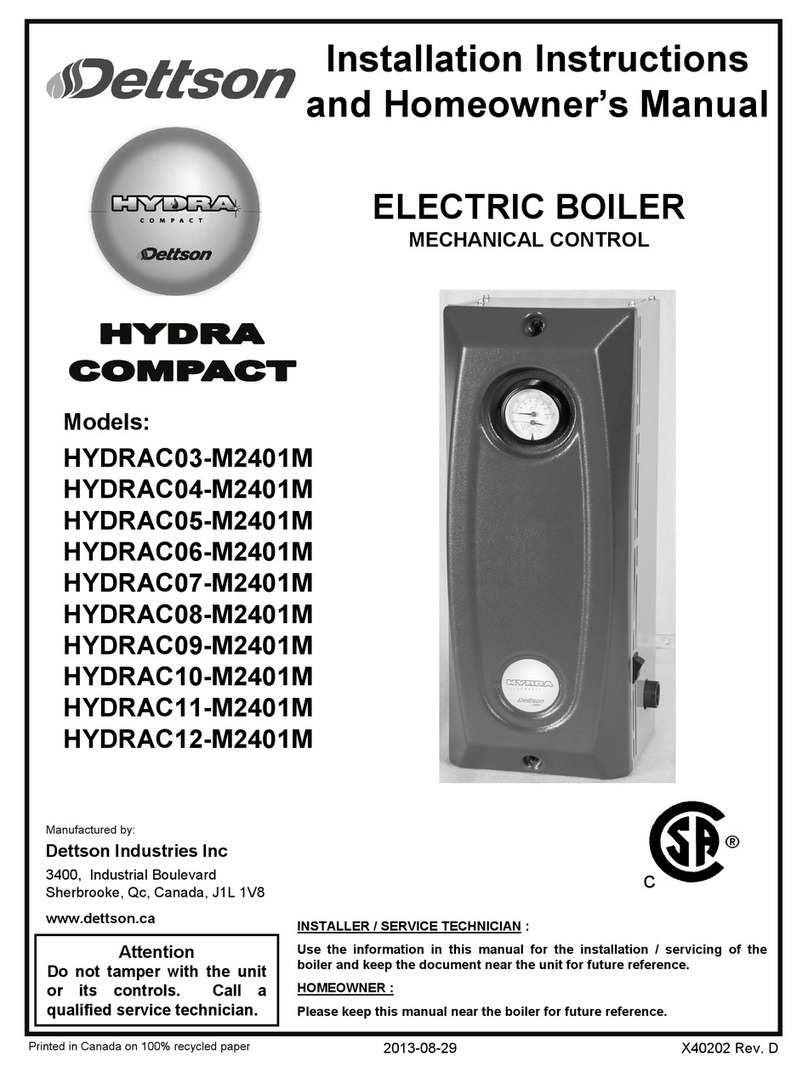 Dettson HYDRA COMPACT HYDRAC03-M2401M Installation instructions and homeowner's manual