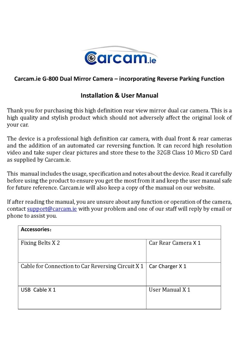 Carcam G-800 Installation & user manual