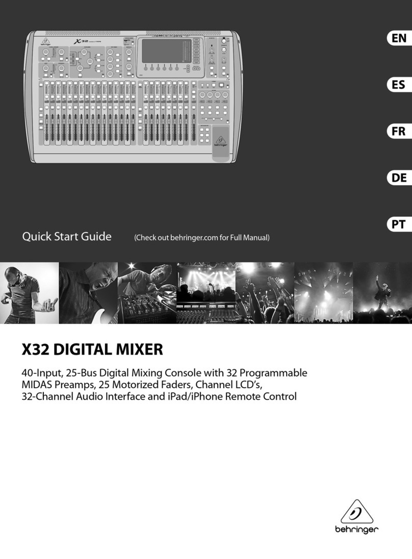 Behringer X32 DIGITAL MIXER quick start guide