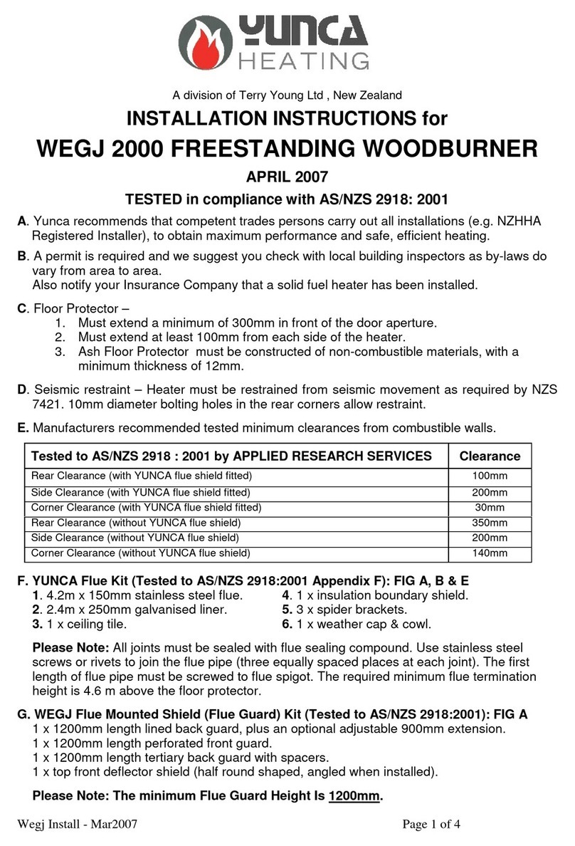 Yunca Gas WEGJ 2000 installation instructions