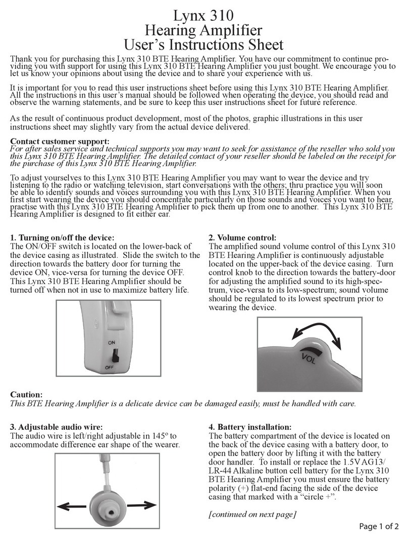 Lynx 310 User instructions
