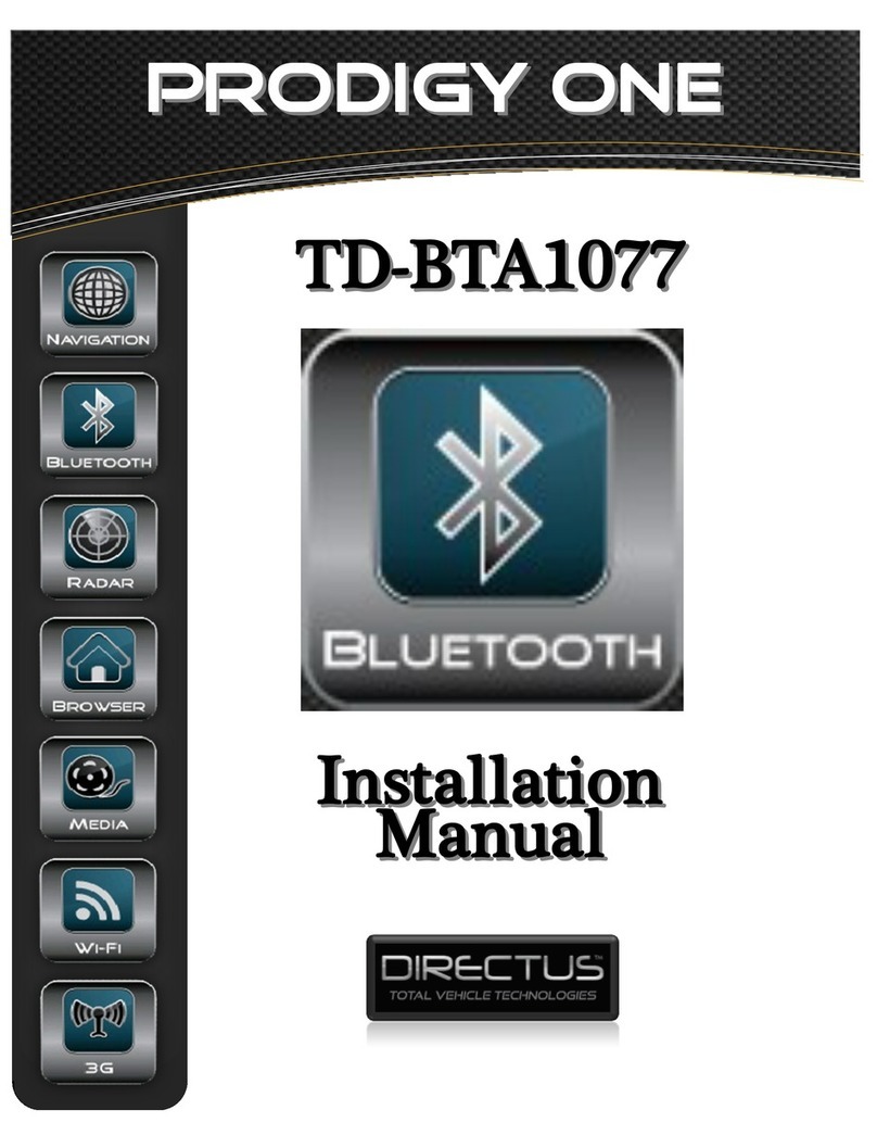 Prodigy One TD-BTA1077 installation manual