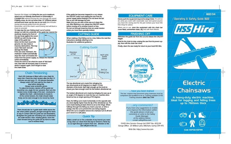 HSS Hire 822/04 Operating & safety guide