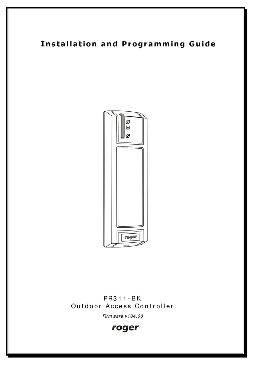 Roger PR311-BK Installation and programming guide