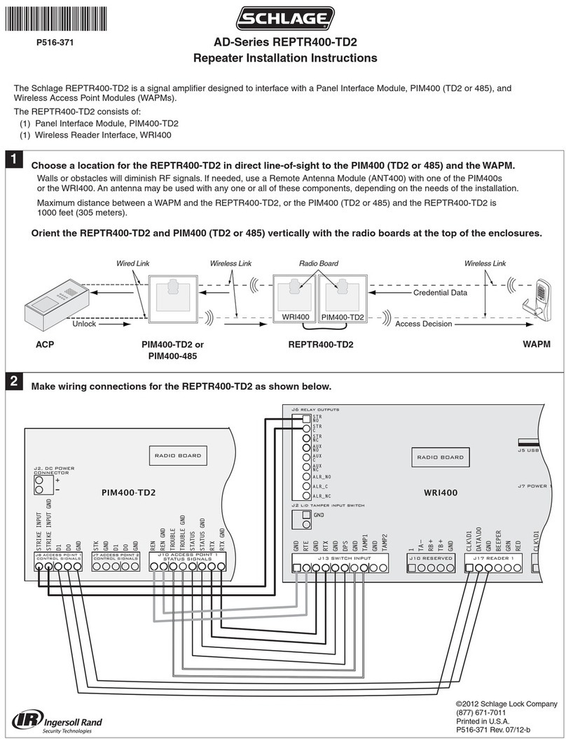 Schlage REPTR400-TD2 User manual