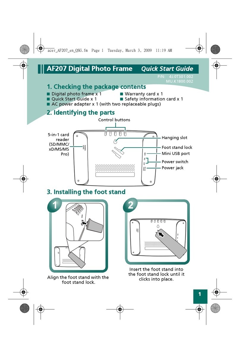 Acer AF207 quick start guide