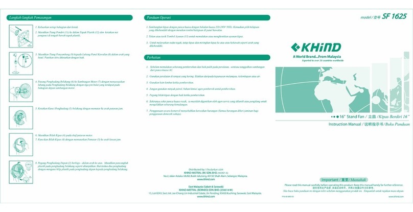 KHIND SF 1625 User manual