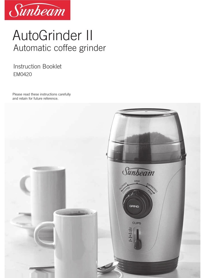 Sunbeam AutoGrinder EM0420 Instruction booklet