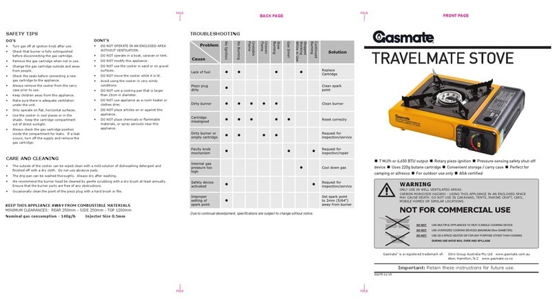 Gasmate CS170Y User manual