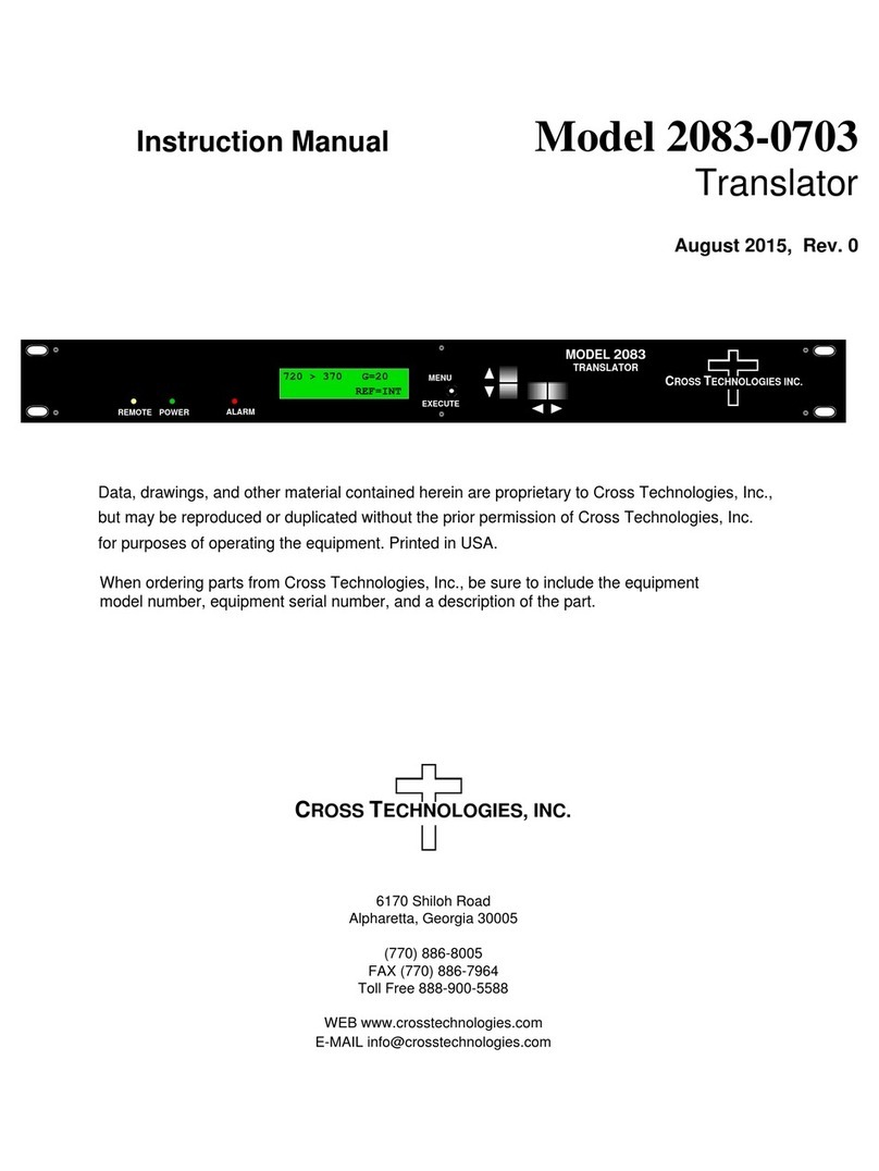Cross Technologies 2083-0703 instruction manual