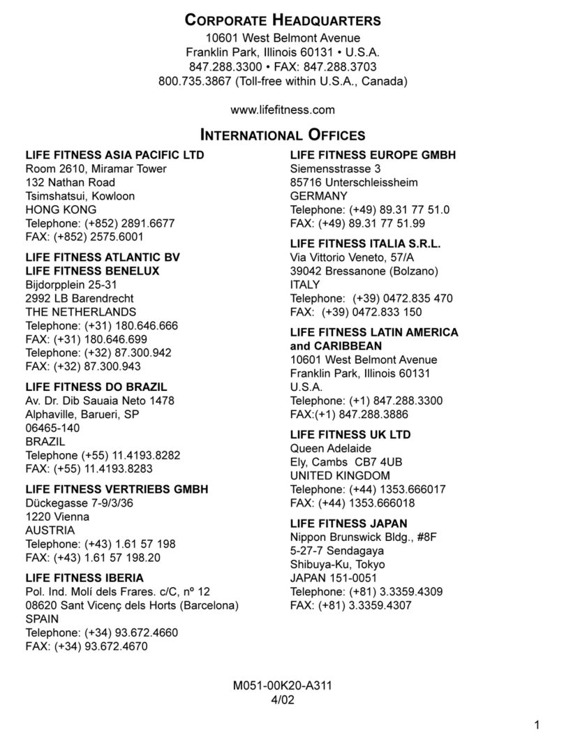 Life Fitness Exercise Bike Lifecycle 8500 Operation manual