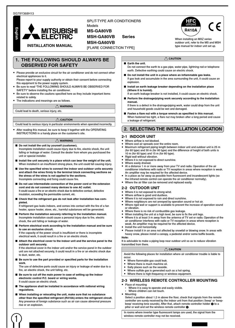Mitsubishi MSH-GA60VB User manual Mitsubishi MSH-GA60VB User manual
