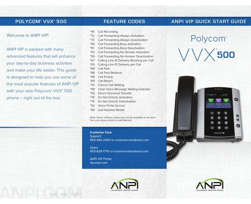 Polycom VVX 500 series User manual Polycom VVX 500 series User manual