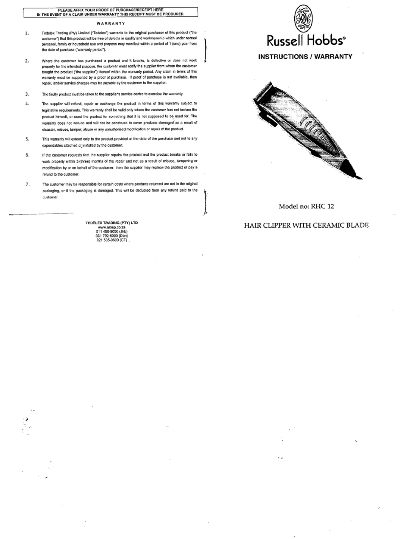Russell Hobbs RHC 12 Installation instructions manual