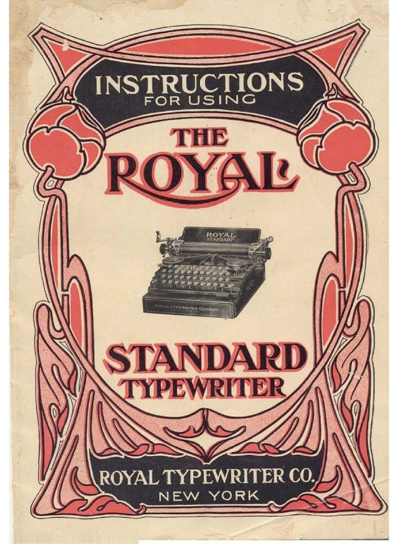 Royal Typewriter Company Standart Installation and operation manual