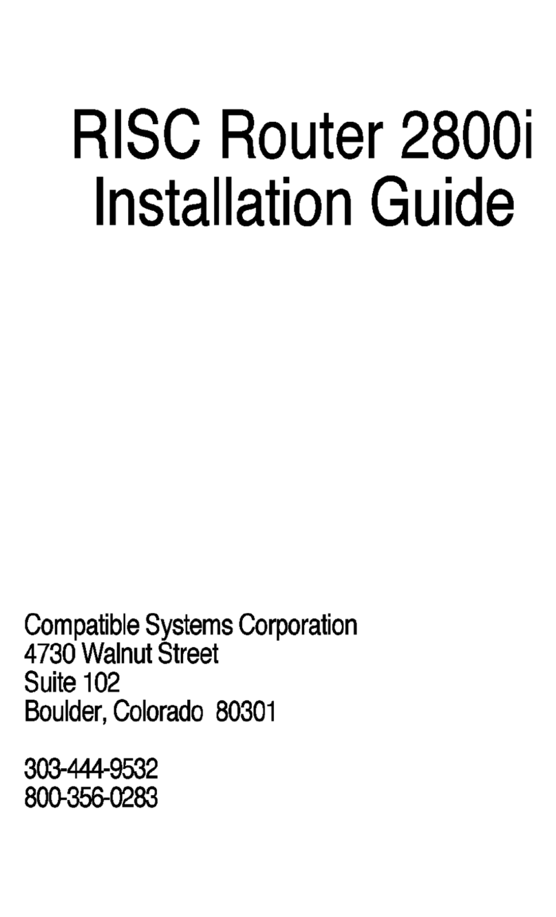 Compatible Systems RISC Router 2800i User manual Compatible Systems RISC Router 2800i User manual