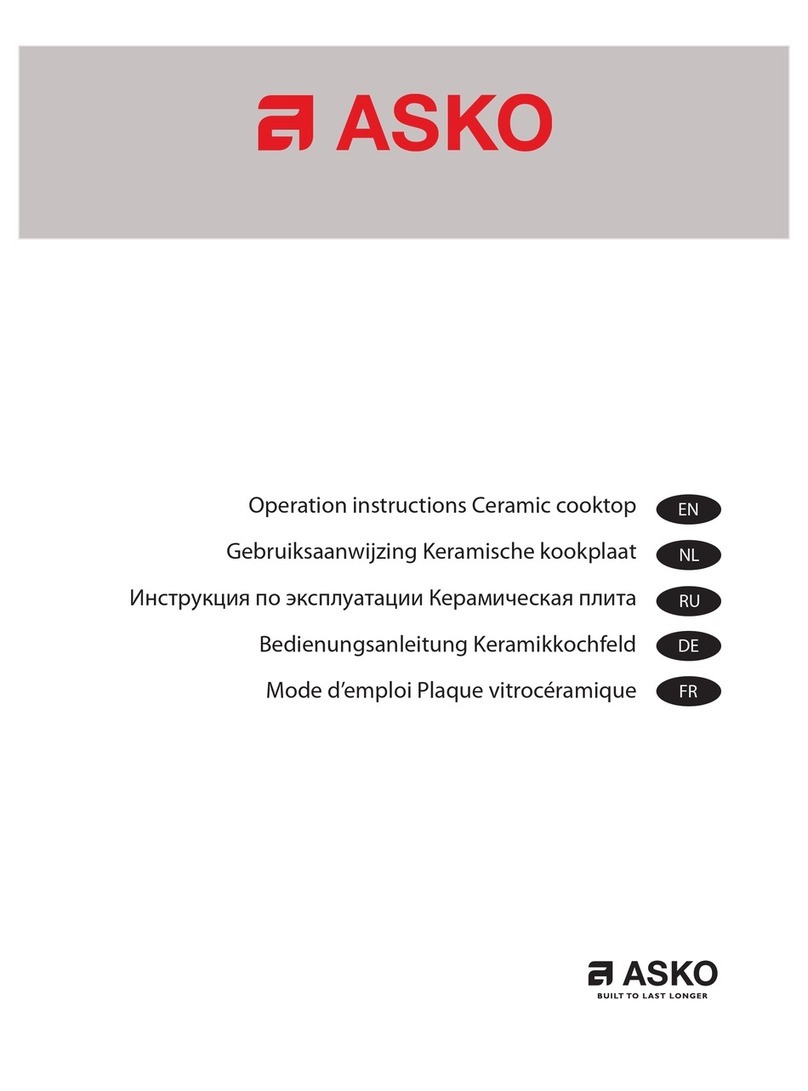 Asko HC1651s series operating instructions