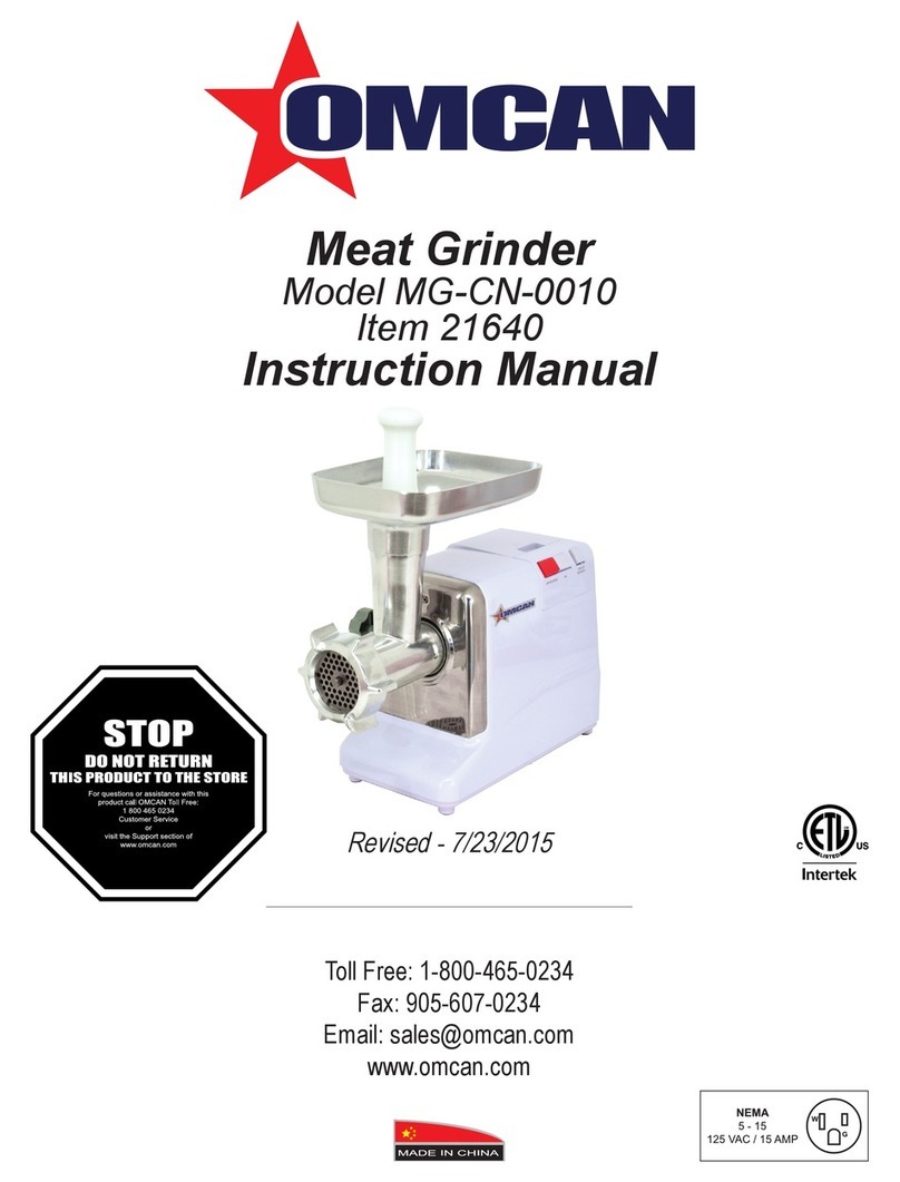 Omcan MG-CN-0010 User manual