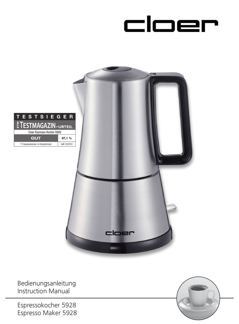 Cloer Espresso Maker 5928 instruction manual