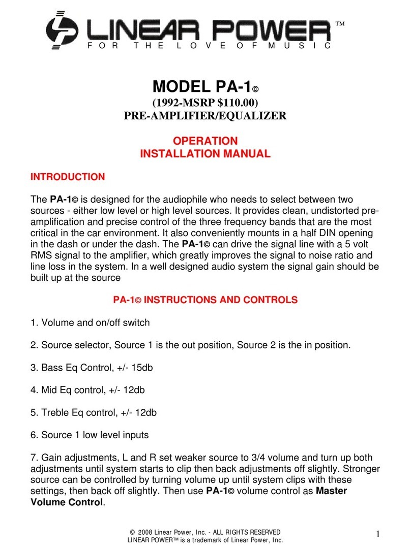 Linear Power PA-1 User manual