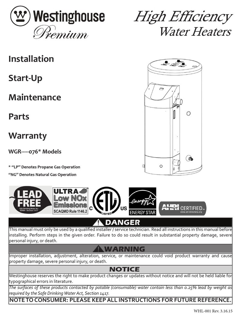 Westinghouse WGR-076 Series Installation manual