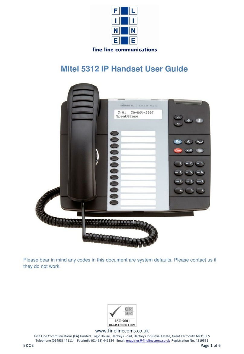 Mitel MiVoice 5312 User manual Mitel MiVoice 5312 User manual