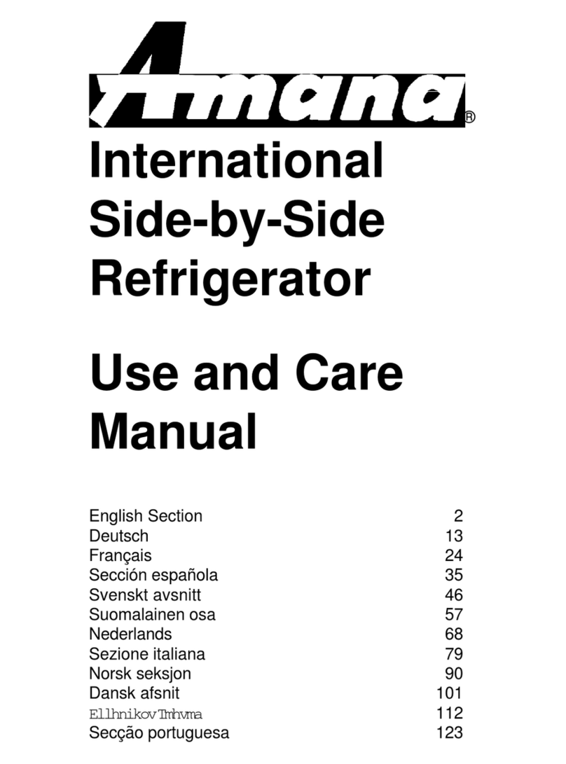 Amana Side-by-Side Refrigerator User manual