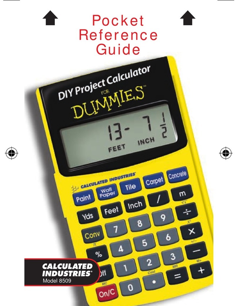Calculated Industries 8509 User manual Calculated Industries 8509 User manual