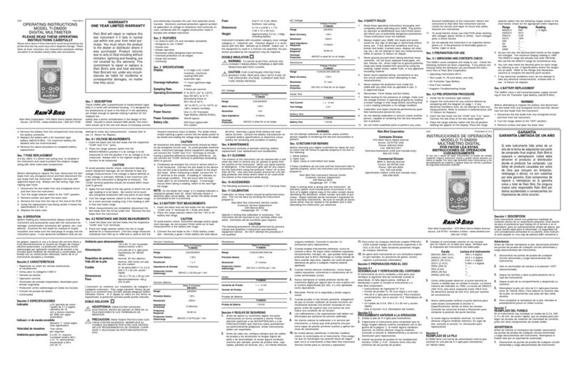 Rain Bird TI-DM200 User manual