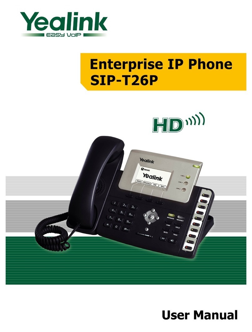 Yealink Yealink SIP-T26P User manual Yealink Yealink SIP-T26P User manual
