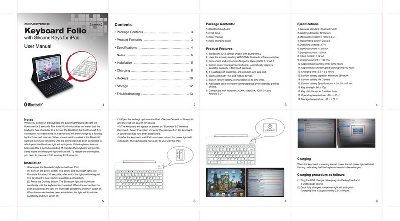 Monoprice BL-BKB76A user manual