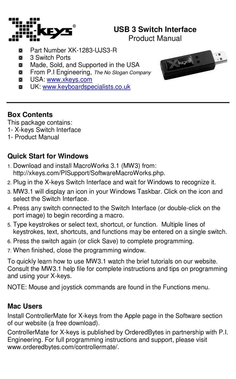 X-keys XK-1283-UJS3-R product manual