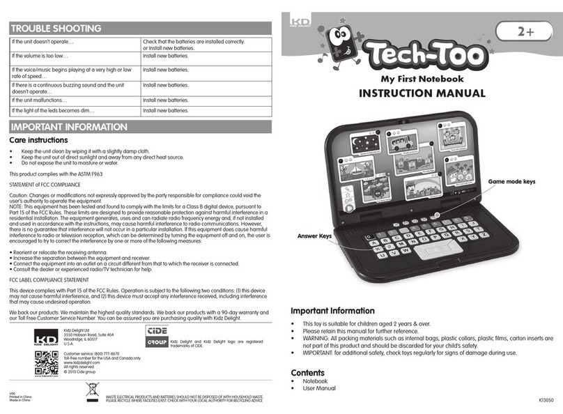 Kidz Delight Tech-Too instruction manual