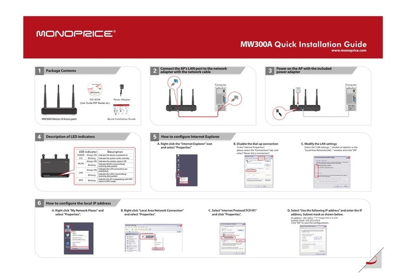 Monoprice MW300A Quick installation guide