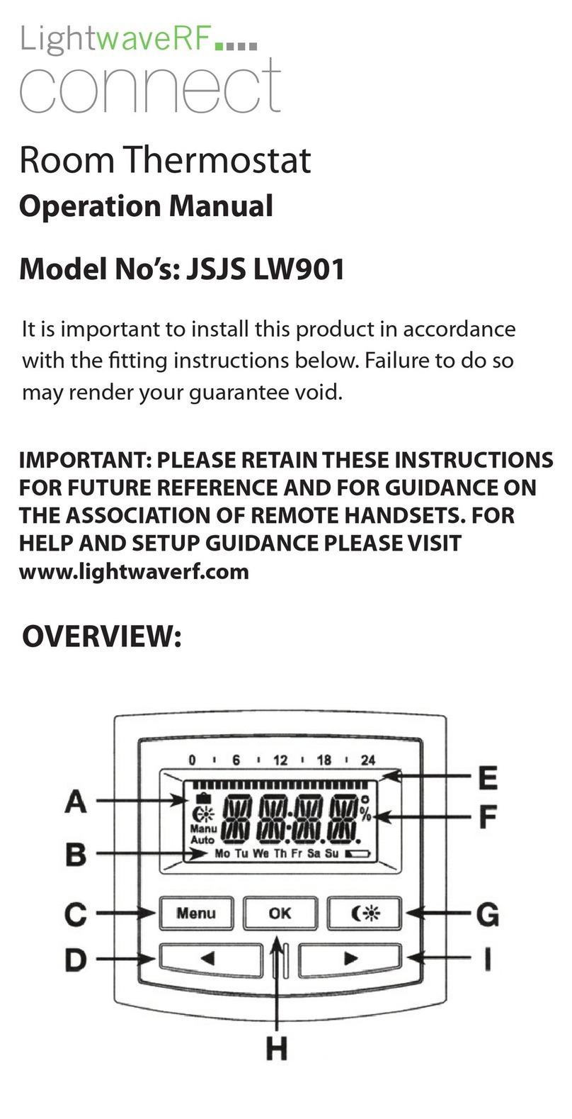 LightwaveRF JSJS LW901 Operation manual LightwaveRF JSJS LW901 Operation manual