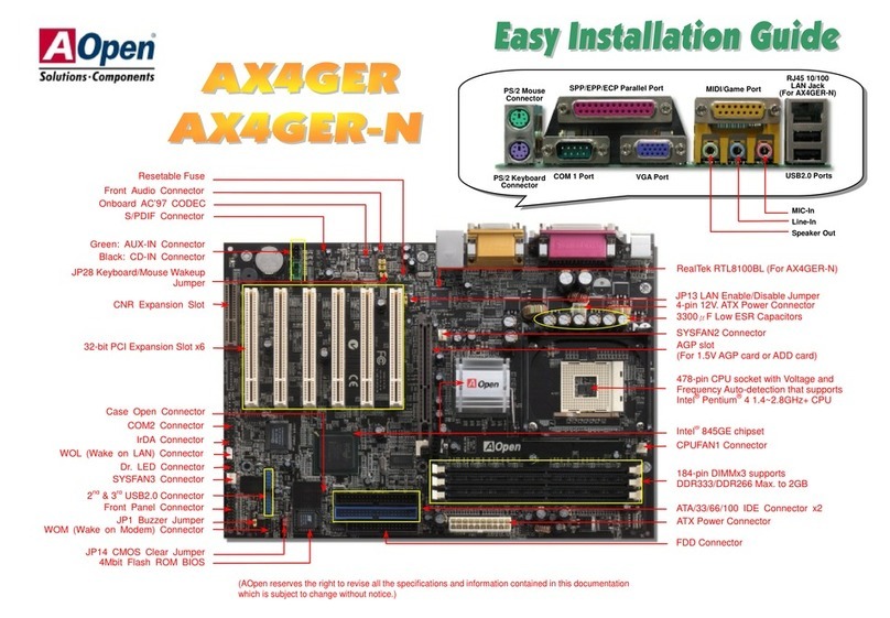 AOpen AX4GER Easy installation guide