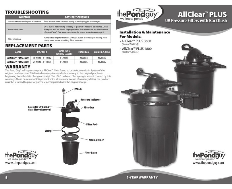 ThePondguy AllClear PLUS 3600 Installation & maintenance