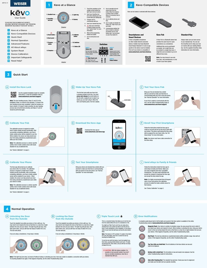 Weiser Kevo User manual Weiser Kevo User manual