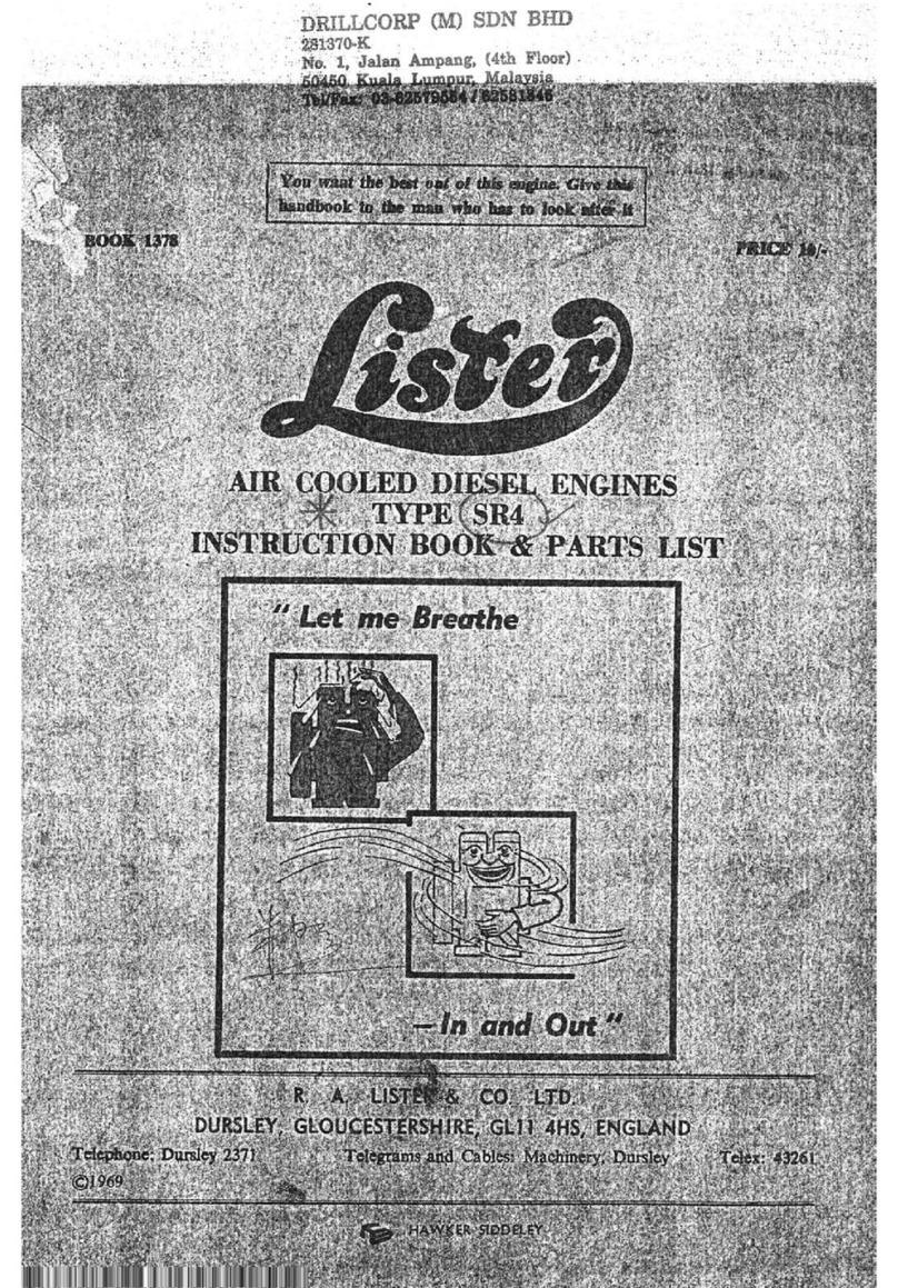 R.A. Lister SR4 Instruction book & parts catalogue
