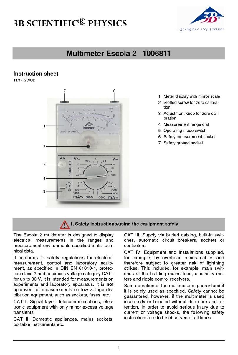 3B SCIENTIFIC PHYSICS Escola 2 1006811 instruction sheet