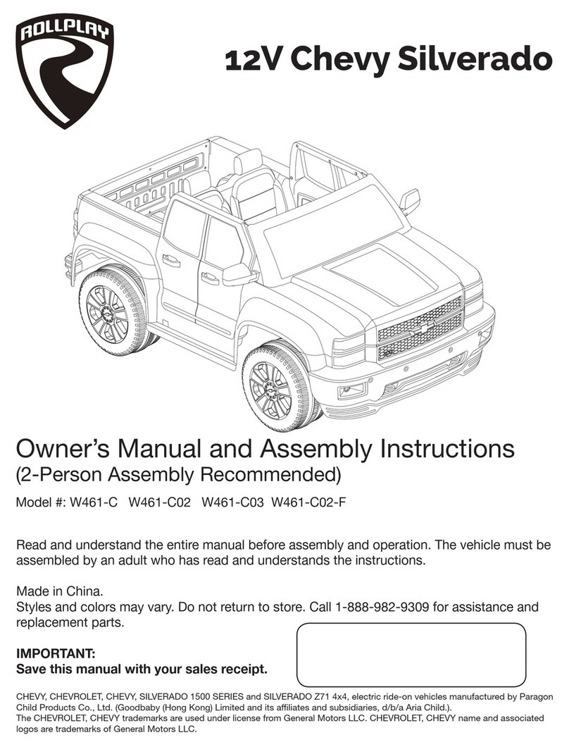 Rollplay 12V Chevy Silverado W461-C02 Owner's manual and assembly instructions Rollplay 12V Chevy Silverado W461-C02 Owner's manual and assembly instructions